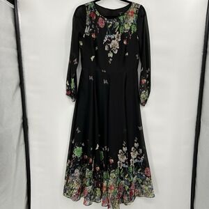 Floryday Womens Butterfly Sheer Sleeve Whimsigoth Midi Dress Sz M Black Fairy